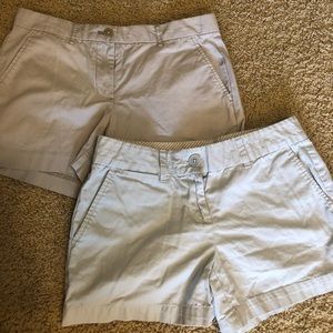Bundle of two size 0 shorts Khaki and light blue